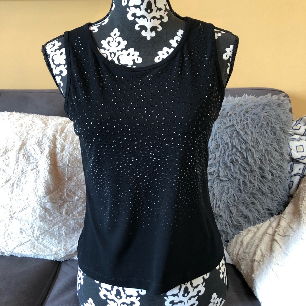 CALVIN KLEIN Black Sparkling Tank Top Size 6P